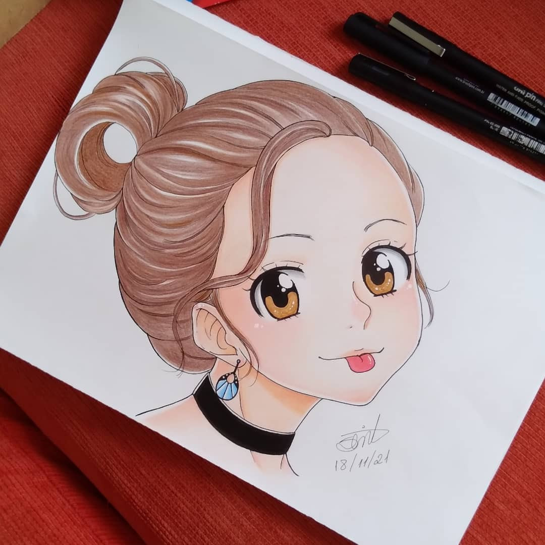Pintura com lápis de cor - original character